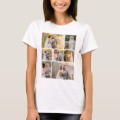 Creëer Uw eigen 7 foto bruiloft collage T-shirt (Voorkant)
