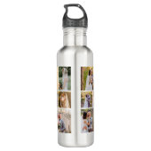 Creëer Uw eigen 7 foto bruiloft collage Waterfles (Achterkant)