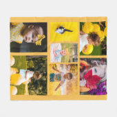 Creëer Uw eigen 7 Foto Collage Yellow Fleece Deken (Voorkant (Horizontaal))