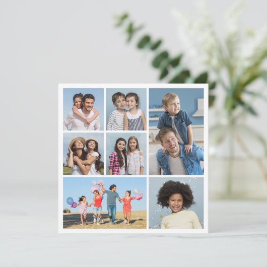 Creëer Uw Eigen 7 Fotocollage Groet Kaart (Staand voorkant)