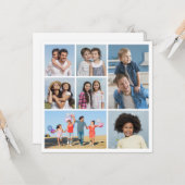 Creëer Uw Eigen 7 Fotocollage Groet Kaart (Voorkant / Achterkant in situ)