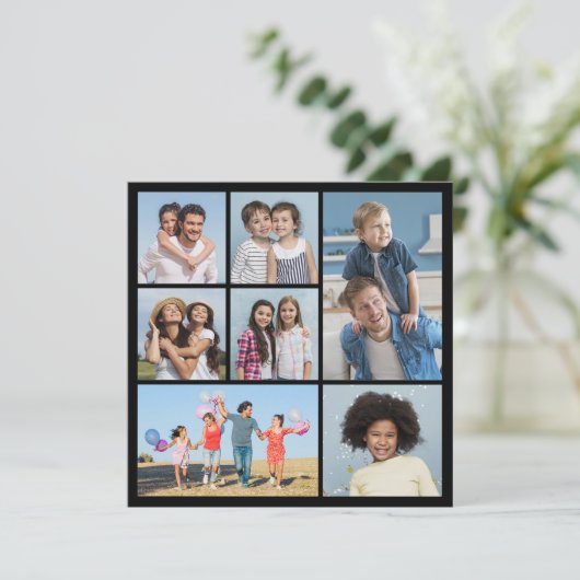 Creëer Uw Eigen 7 Fotocollage Groet Kaart (Staand voorkant)