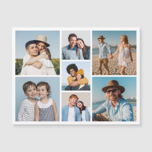 Creëer Uw eigen 7 Fotocollage Magnetische Kaart (Voorkant)