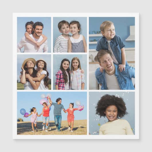 Creëer Uw eigen 7 Fotocollage Magnetische Kaart (Voorkant)
