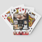 Creëer uw eigen 7 Fotocollage met monogram Pokerkaarten (Achterkant)