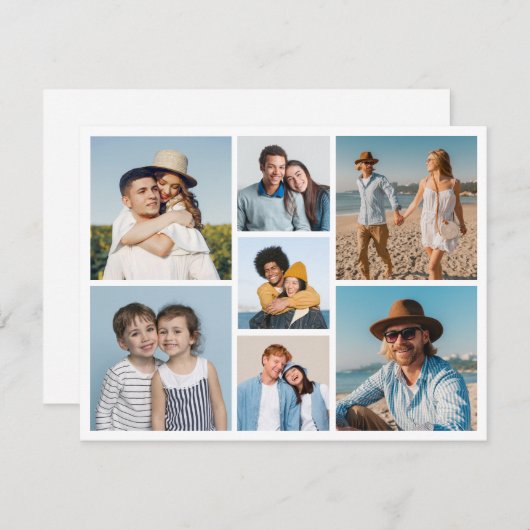 Creëer Uw eigen 7 Fotocollage Wenskaart (Voorkant / Achterkant)