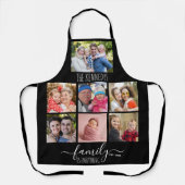 Creëer Uw eigen 7 Naam fotocollage zwart Schort (Voorkant)