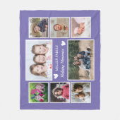 Creëer Uw Eigen 8 Familie Fotocollage Paarse Fleece Deken (Voorkant)