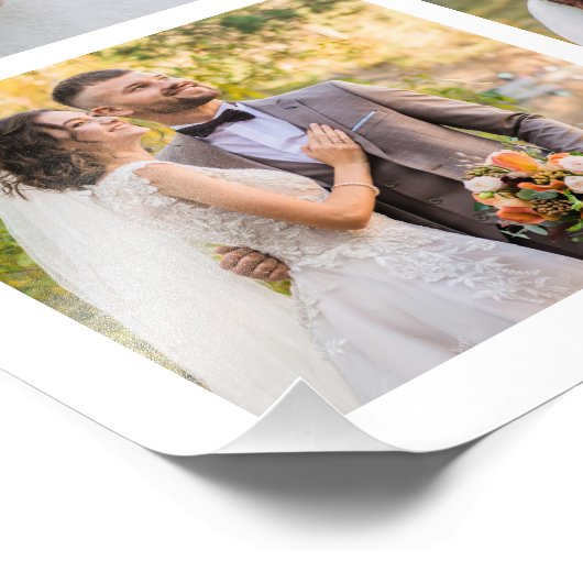 Creëer Uw eigen 8 foto bruiloft collage Afdruk (Hoek)