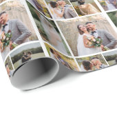 Creëer Uw eigen 8 foto bruiloft collage Cadeaupapier (Rol Hoek)