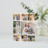 Creëer Uw eigen 8 foto bruiloft collage Feestdagenkaart (Staand voorkant)