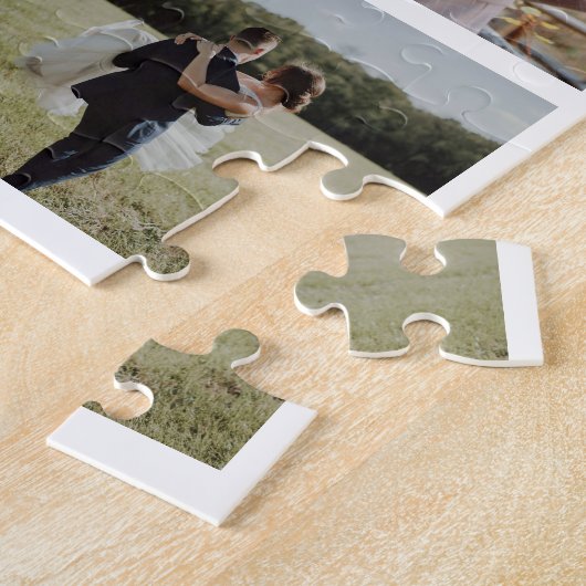 Creëer Uw eigen 8 foto bruiloft collage Legpuzzel (Zijkant)