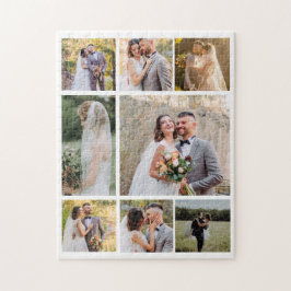 Creëer Uw eigen 8 foto bruiloft collage Legpuzzel