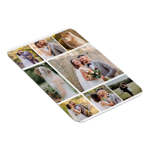 Creëer Uw eigen 8 foto bruiloft collage Magneet (Rechterzijde)