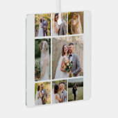 Creëer Uw eigen 8 foto bruiloft collage Metalen Ornament (Voorkant Rechts)
