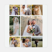 Creëer Uw eigen 8 foto bruiloft collage Metalen Ornament (Voorkant)