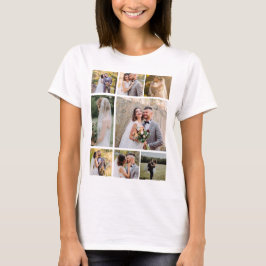 Creëer Uw eigen 8 foto bruiloft collage T-shirt