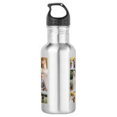 Creëer Uw eigen 8 foto bruiloft collage Waterfles (Achterkant)