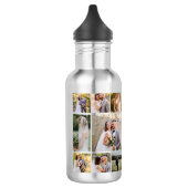 Creëer Uw eigen 8 foto bruiloft collage Waterfles (Links)