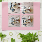 Creëer Uw eigen 8 Foto Collage Aangepaste Naam Roz Theedoek (Gevouwen)