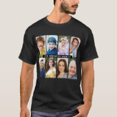 Creëer Uw Eigen 8 Foto Collage Familienaam Zwart T-shirt (Voorkant)