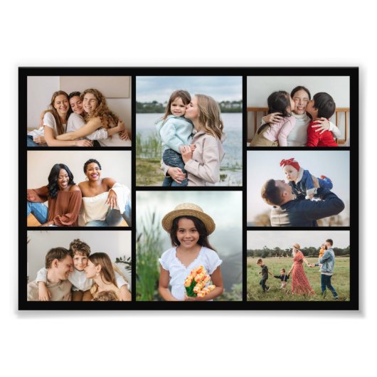 Creëer Uw eigen 8 Foto Collage Foto Uitbreiding Afdruk (Voorkant)