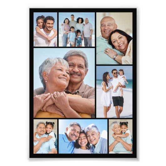 Creëer Uw eigen 8 Foto Collage Foto Uitbreiding Afdruk (Voorkant)