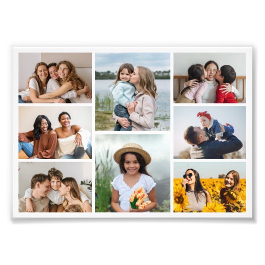 Creëer Uw eigen 8 Foto Collage Foto Uitbreiding Afdruk (Voorkant)