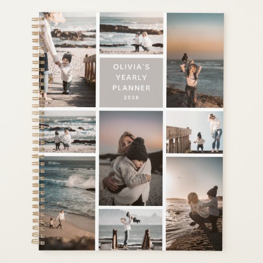 Creëer Uw Eigen 8 Fotocollage Gepersonaliseerd Jaa Planner (Voorkant)