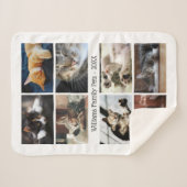 Creëer Uw eigen 8 Fotocollage met naam op wit Sherpa Deken (Voorkant (horizontaal))