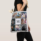Creëer uw eigen 8 Fotocollage Monochroom Tote Bag (Dichtbij)