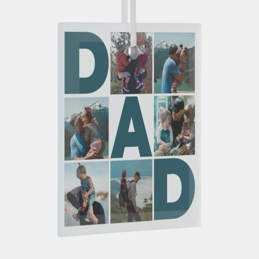 Creëer Uw eigen 8 Fotocollage Pap Glas Ornament (Voorkant Rechts)