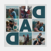 Creëer Uw eigen 8 Fotocollage Pap Glas Ornament (Achterkant)