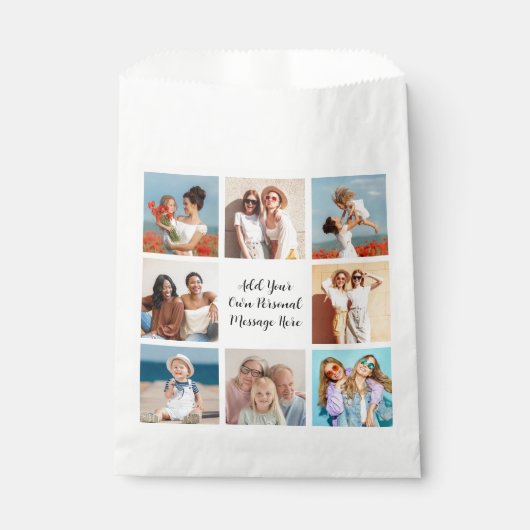 Creëer Uw eigen 8 Fotocollage Voeg uw groet toe Bedankzakje (Voorkant)