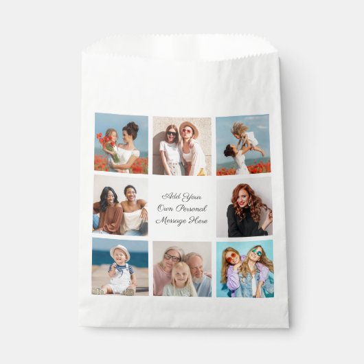 Creëer Uw eigen 8 Fotocollage Voeg uw groet toe Bedankzakje (Voorkant)