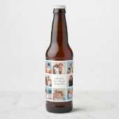Creëer Uw eigen 8 Fotocollage Voeg uw groet toe Bier Etiket (Voorkant)