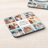 Creëer Uw eigen 8 Fotocollage Voeg uw groet toe Bier Onderzetter (Linkerzijde)