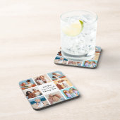 Creëer Uw eigen 8 Fotocollage Voeg uw groet toe Bier Onderzetter (Rechterzijde)