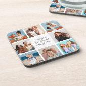 Creëer Uw eigen 8 Fotocollage Voeg uw groet toe Bier Onderzetter (Linkerzijde)