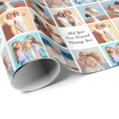 Creëer Uw eigen 8 Fotocollage Voeg uw groet toe Cadeaupapier (Rol Hoek)