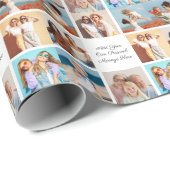 Creëer Uw eigen 8 Fotocollage Voeg uw groet toe Cadeaupapier (Rol Hoek)