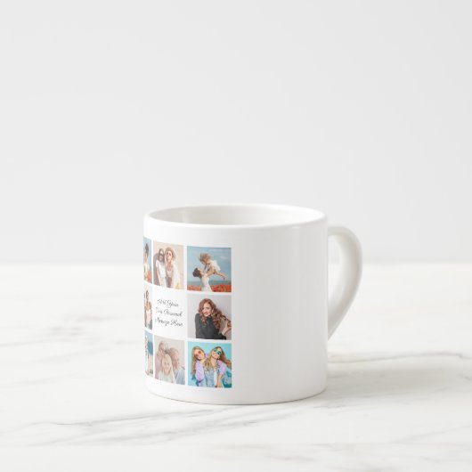 Creëer Uw eigen 8 Fotocollage Voeg uw groet toe Espresso Kop (Voorkant rechts)