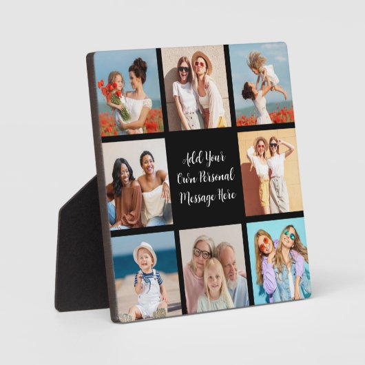 Creëer Uw eigen 8 Fotocollage Voeg uw groet toe Fotoplaat (Voorkant)