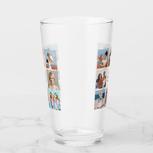 Creëer Uw eigen 8 Fotocollage Voeg uw groet toe Glas (Rechts)