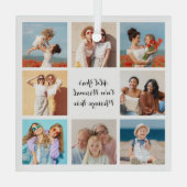 Creëer Uw eigen 8 Fotocollage Voeg uw groet toe Glas Ornament (Achterkant)