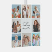 Creëer Uw eigen 8 Fotocollage Voeg uw groet toe Glas Ornament (Voorkant Rechts)