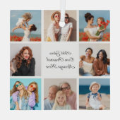 Creëer Uw eigen 8 Fotocollage Voeg uw groet toe Glas Ornament (Achterkant)