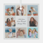 Creëer Uw eigen 8 Fotocollage Voeg uw groet toe Glas Ornament (Voorkant)