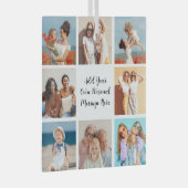 Creëer Uw eigen 8 Fotocollage Voeg uw groet toe Glas Ornament (Voorkant Rechts)