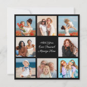 Creëer Uw eigen 8 Fotocollage Voeg uw groet toe Kaart (Voorkant)